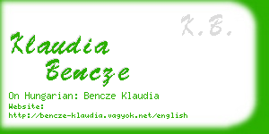 klaudia bencze business card